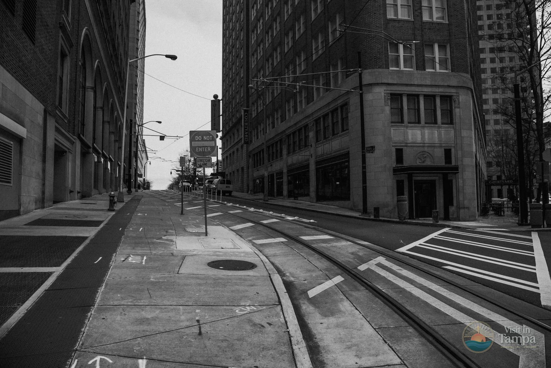 A street in Ybor City, where the TECO Line Streetcar lets you off