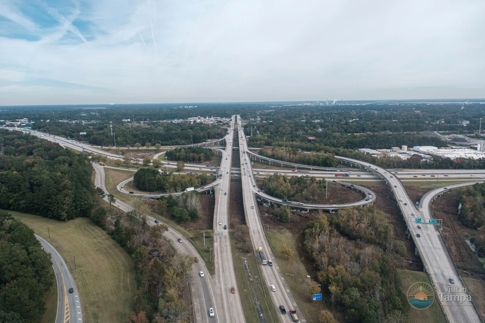 Interstate 75 heading south through the Tampa Bay area toward Naples at midday