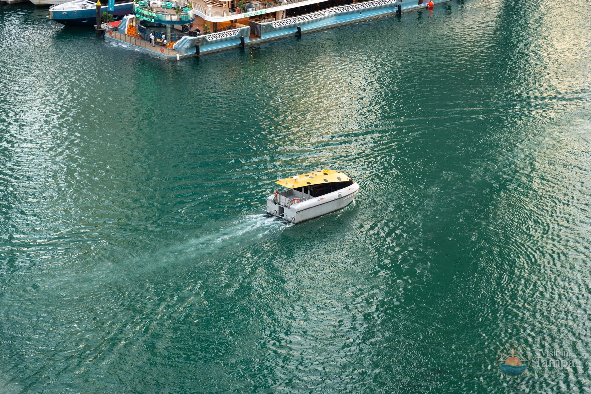 Water taxi on the Hillsborough River in downtown Tampa