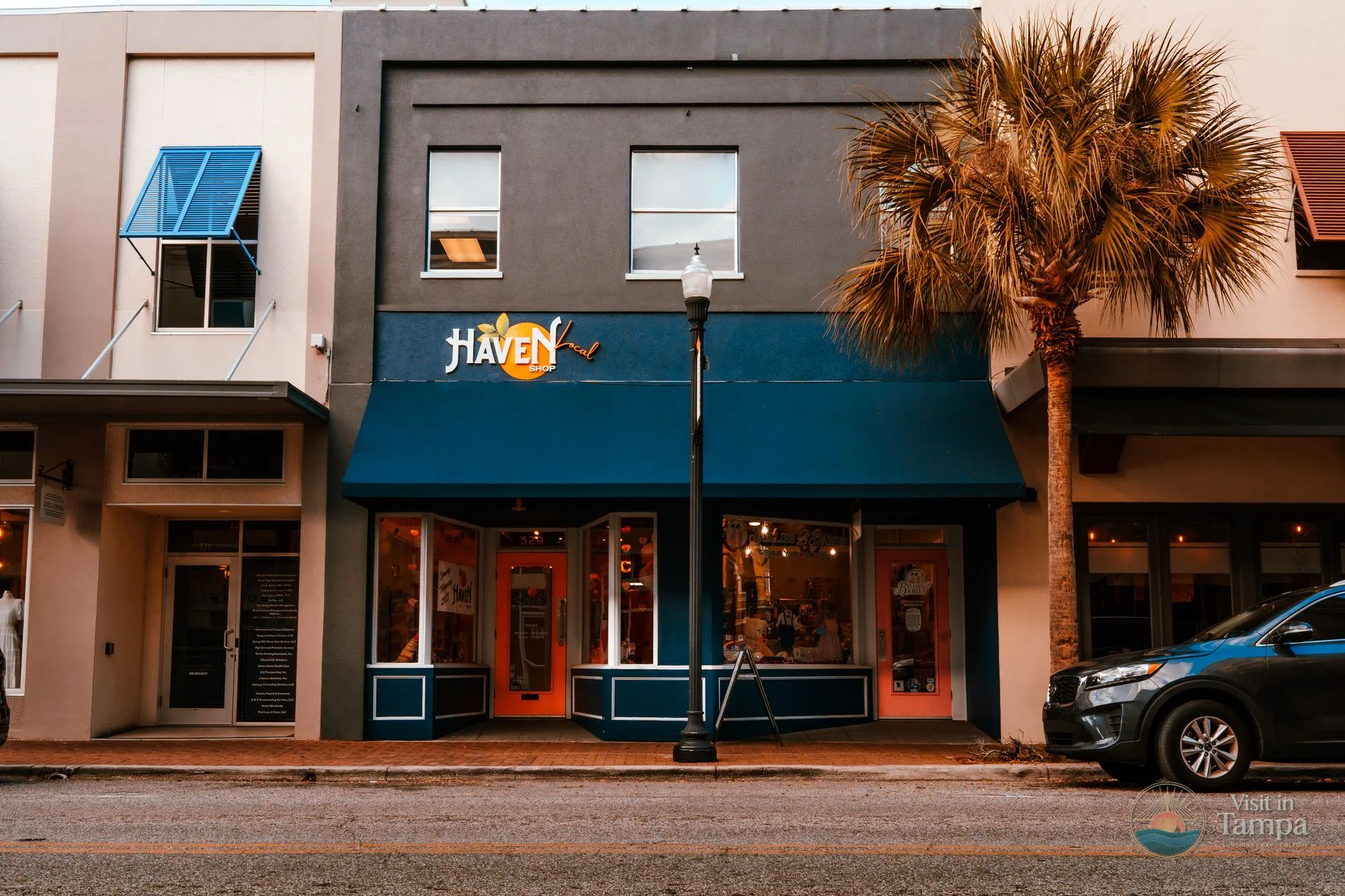 Front drive and entrance of Ulele on North Highland Avenue in Tampa Heights
