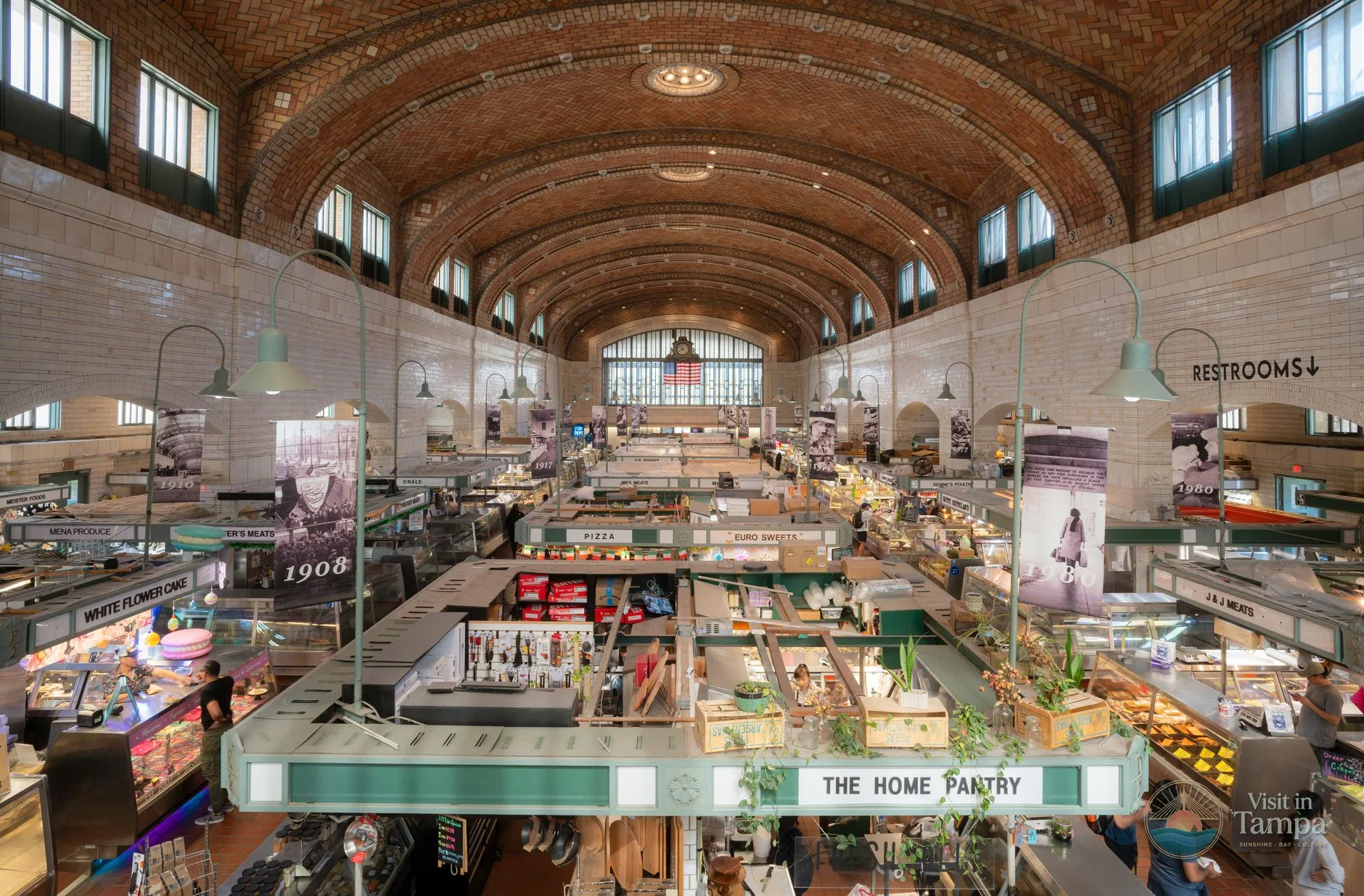 Armature Works food hall in the former trolley barn in Tampa
