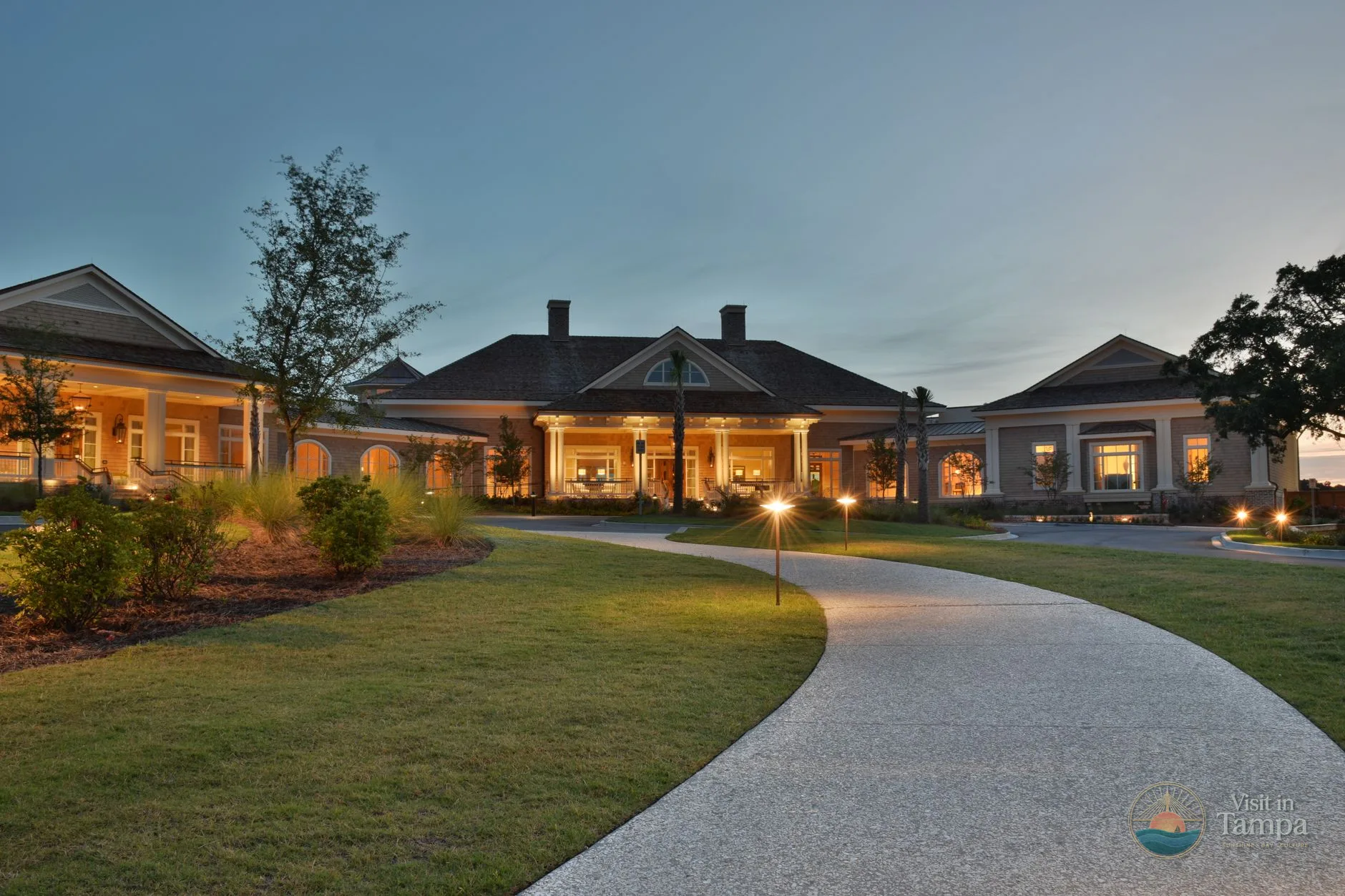 TPC Tampa Bay clubhouse and entrance in Lutz, Florida